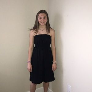 Black strapless dress